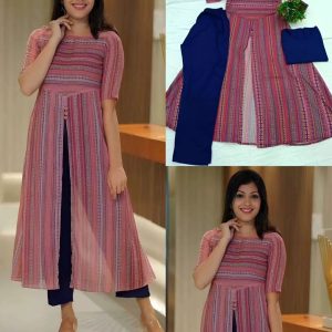 Attractive Georgette koti with Rayon Top and Bottom Kurti for Women