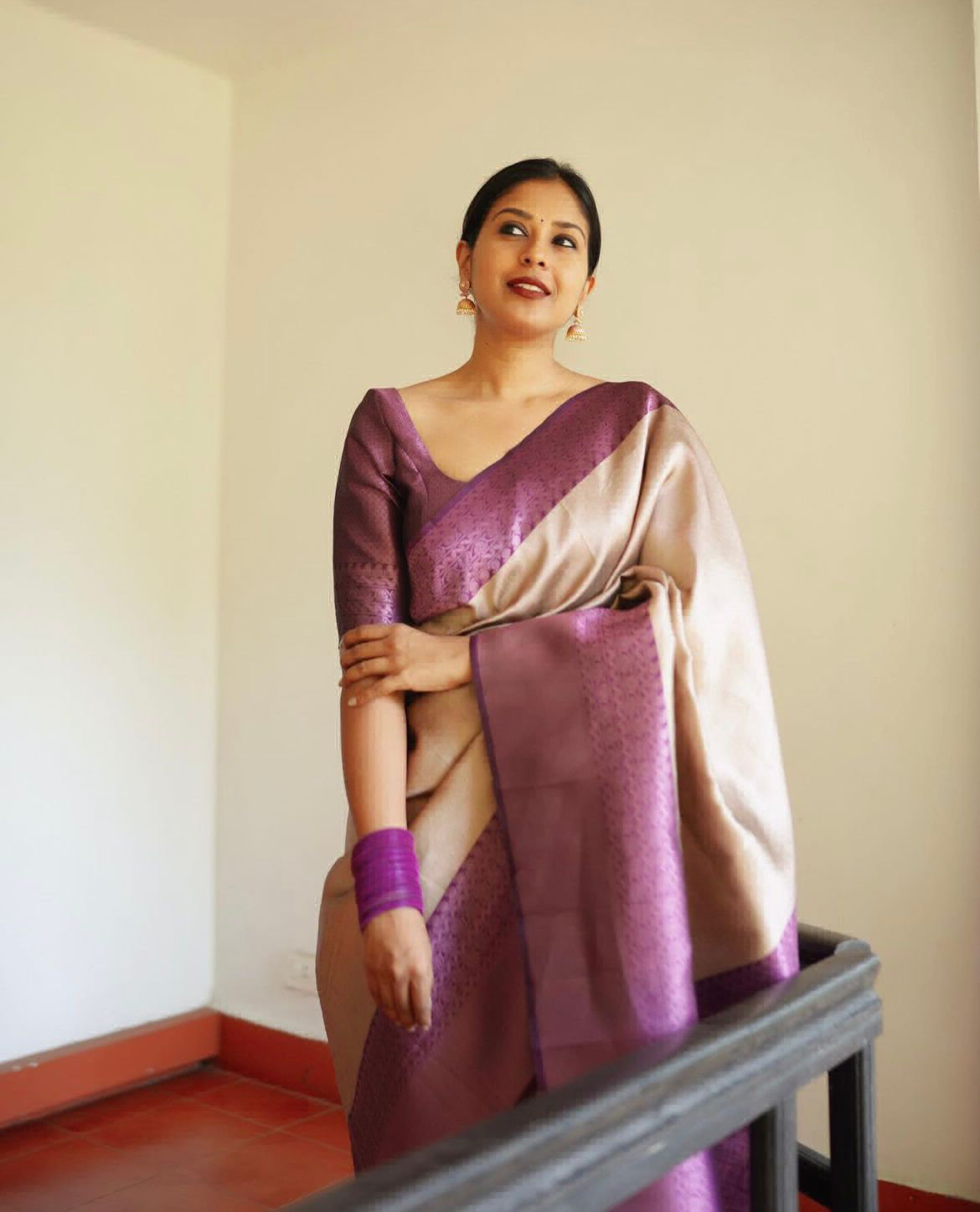 Unique Colour Saree - Image 2