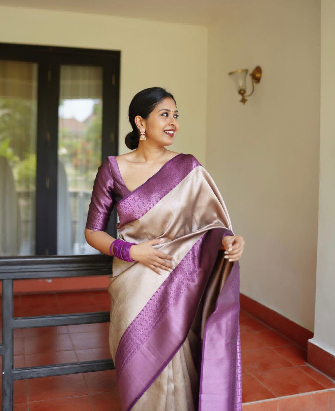 Unique Colour Saree - Image 3