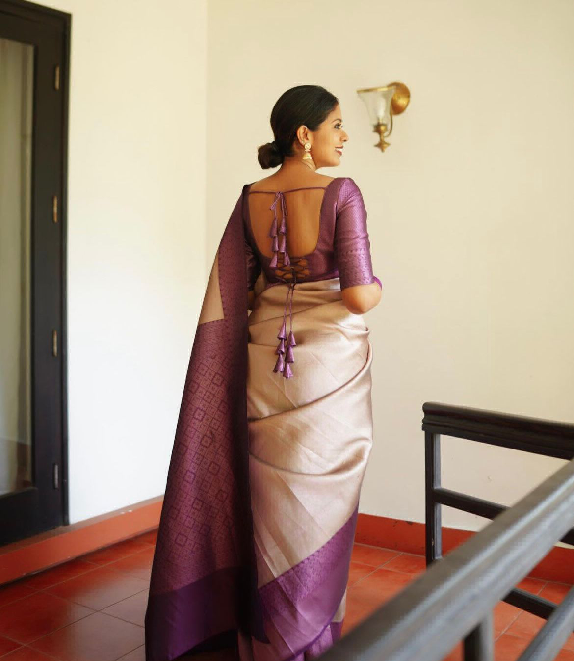 Unique Colour Saree - Image 4