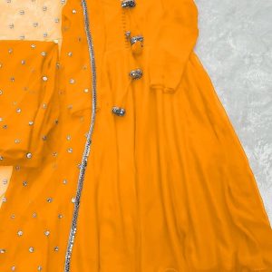 PARTYWEAR LOOK ANARKALI GOWN AND FANCY LACE WORK