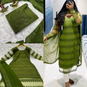 Trendy New Designer Sequins Embroidered Kurti And Duptta Set