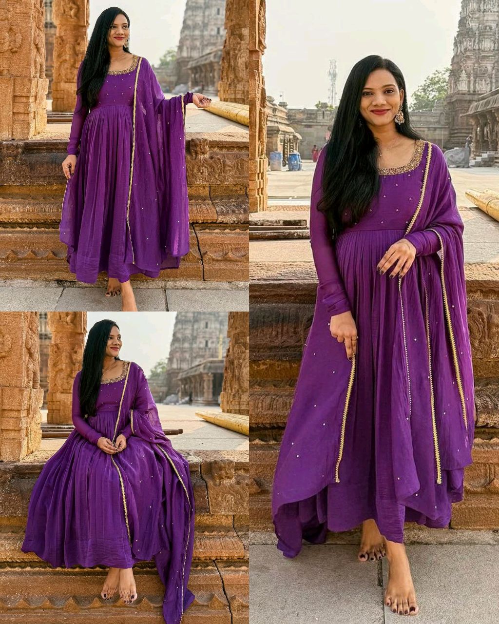 Trendy Designer Hand Zardoshi Work Gown With Cut Work Duppata. - Image 2