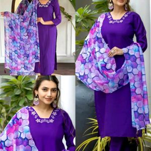 New Classy & latest Design Sequence Embroidery Thread Work Printed Traditional & Festive Wear Kurta, Bottom With Printed Latkan Dupatta Set