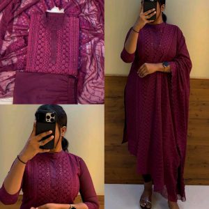 Fully stitched chikankari set