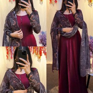 Beautiful arrived for party wear gown with dupatta