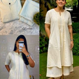 Nayanthara" mam casual wear outfit🥰 Co-ord set Aline top  pattern paired with plazoo pant This casual outfit make premium