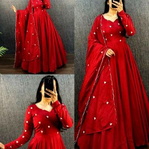 Trendy Valentine Heart Gown With Dupatta