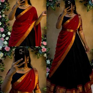 Trendy Original traditional kanchi cotton Chettinadu dawani with neat stitching
