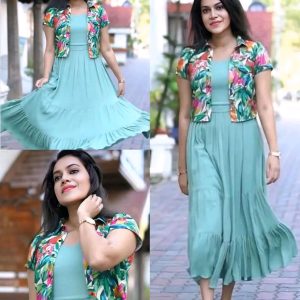 Party wear Gown With Coat