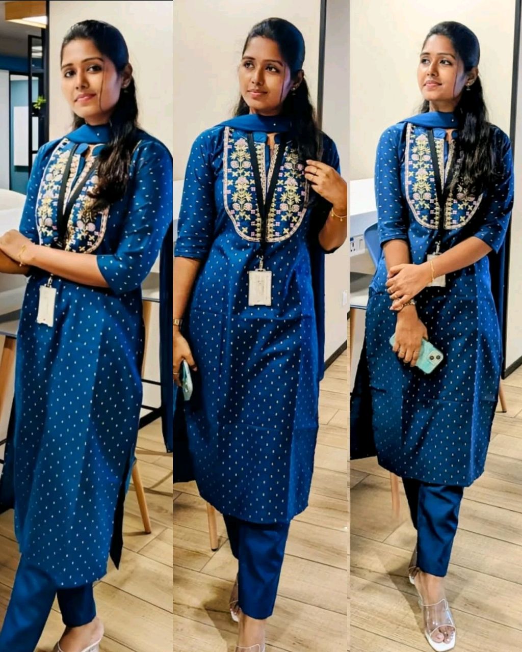 Embroidered Straight Kurta With Trouser & Dupatta