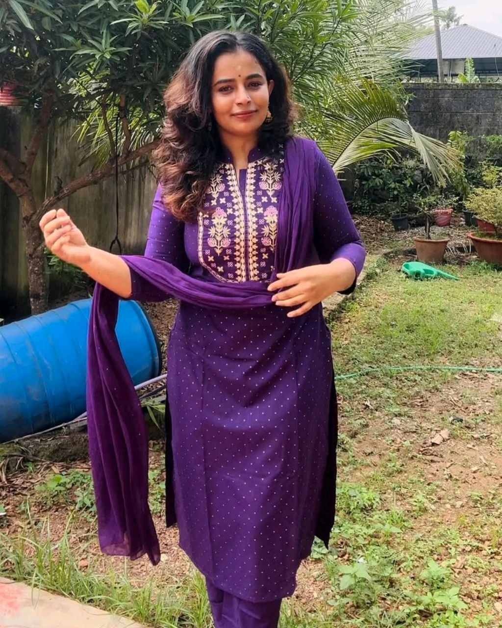 Embroidered Straight Kurta With Trouser & Dupatta - Image 2