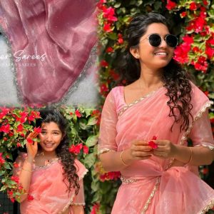 BARBARI SHINY STONE AND DIAMOND WORK SAREE WITH BLOUSE