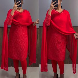 Red Beauty Kurta Set