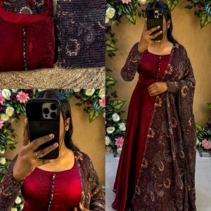 Space Silk Beautiful arrived for party wear gown with dupatta