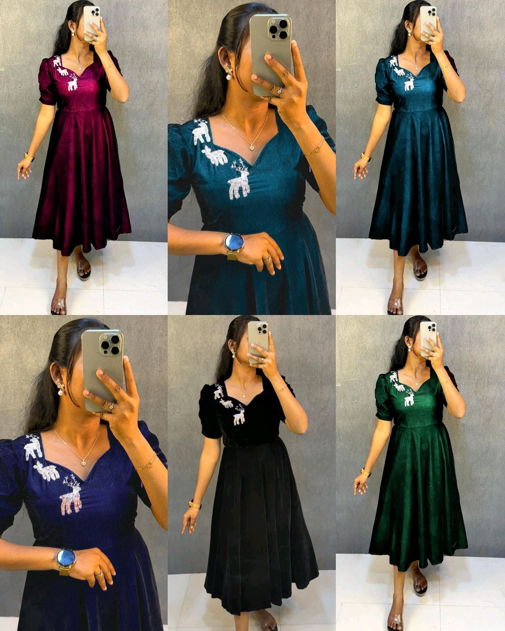 Launching New Designer party wear velvet midi gown - Image 6