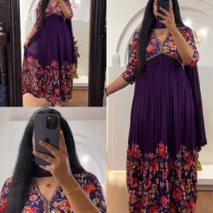 Super Hit Handwork Alia Cut Anarkali Floral Gown