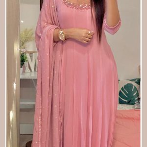 Attractive Gowns With Dupatta Without pant Gowns + Dupatta Neck - Net Sequence Work ! Without pant !