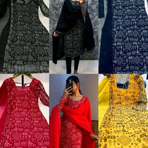 Village printed kurtis + dupata
