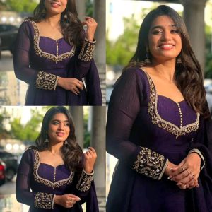 Look flawless in our Beautiful Purple Anarkali with Dupatta