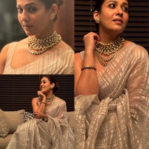 Nayanthara mam inspired chenderi Tissue silk saree