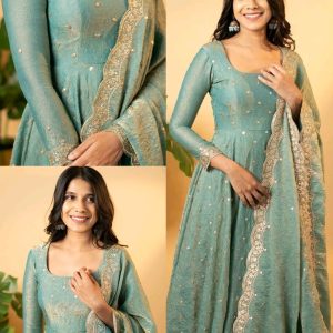 Party Wear Look Fancy Umbrella Gown & Dupatta