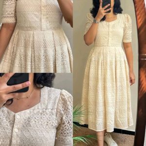 Stunning Pure Cotton Lace Dress – Effortlessly Elegant and Classy