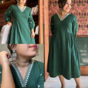 Green Embrodered Dress