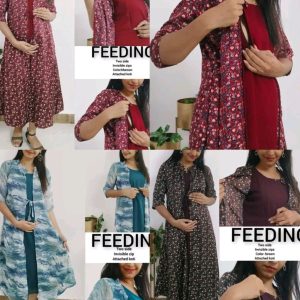 This stylish and functional Feeding dress for women with two side invisible zips attached koti