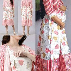 Cotton Anarkali Maternity And Feeding Jacket Kurta