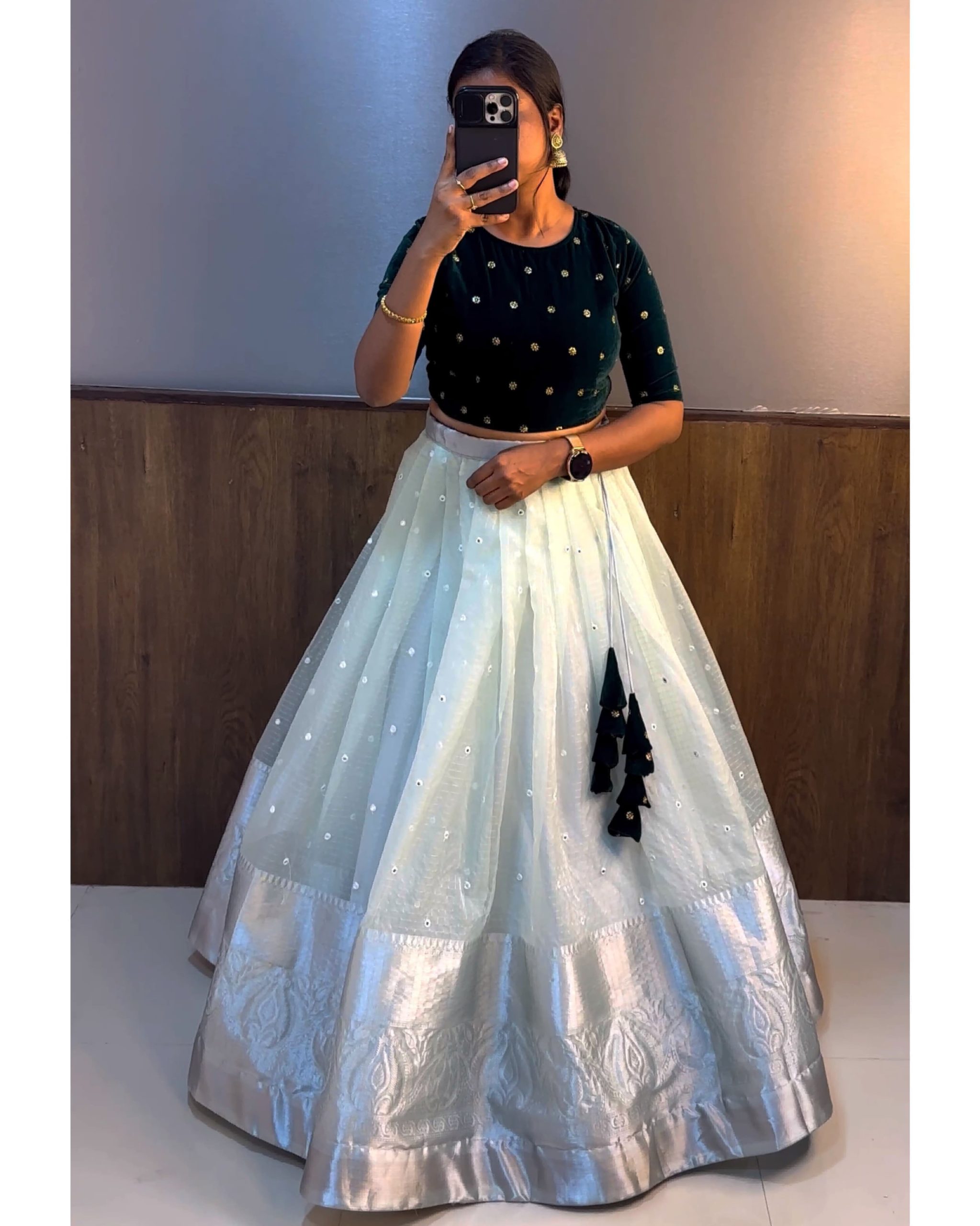 Beautiful Crop top + Skirt Lehenga - Image 3