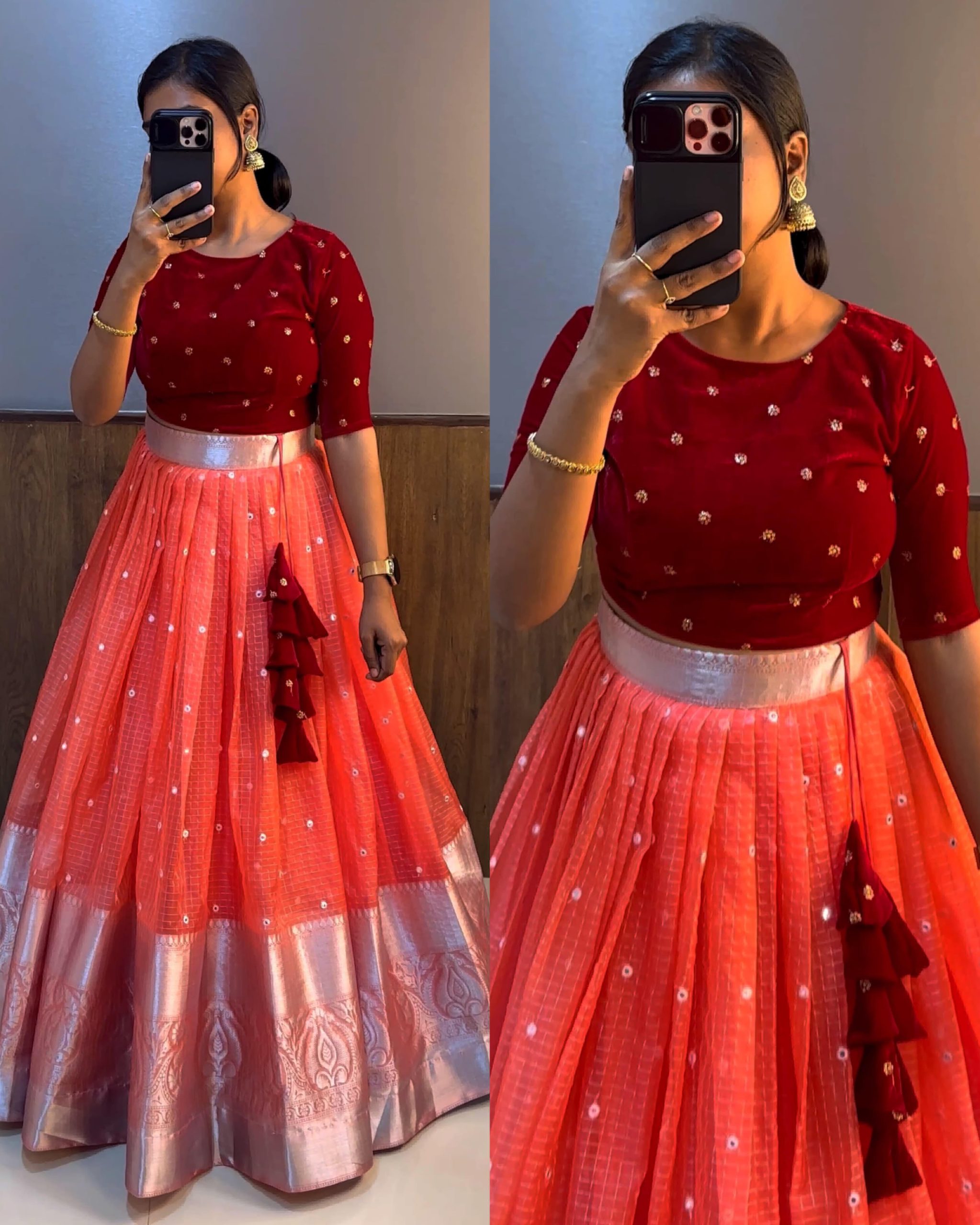 Beautiful Crop top + Skirt Lehenga - Image 5