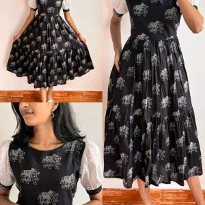 Trendy Maxi gown soft Maslin cotton with digital elephant 🐘 print and in sleev Hakuba fabric