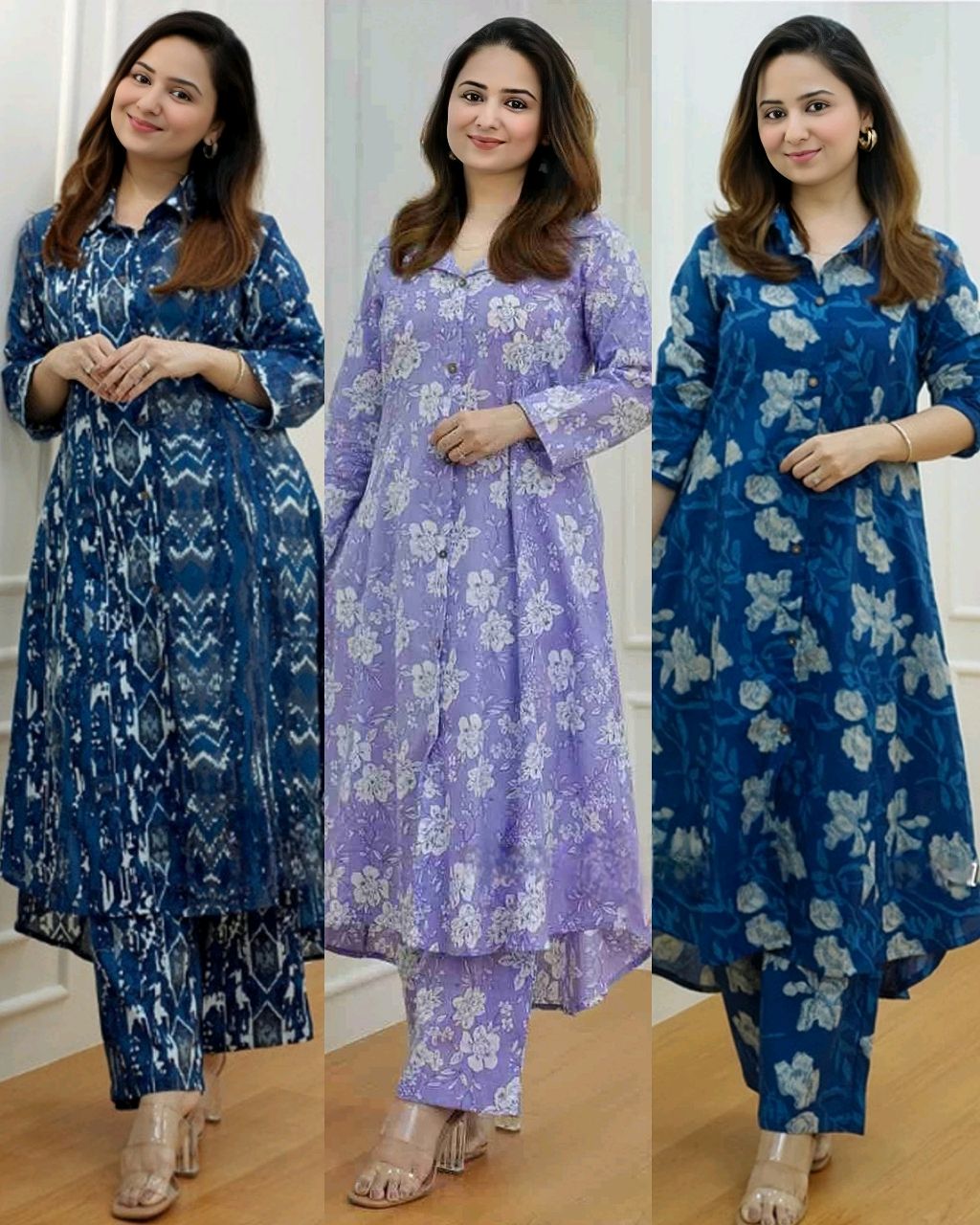 Women's Cotton Floral Printed Kurti And Pant Co-ords Set - Image 2