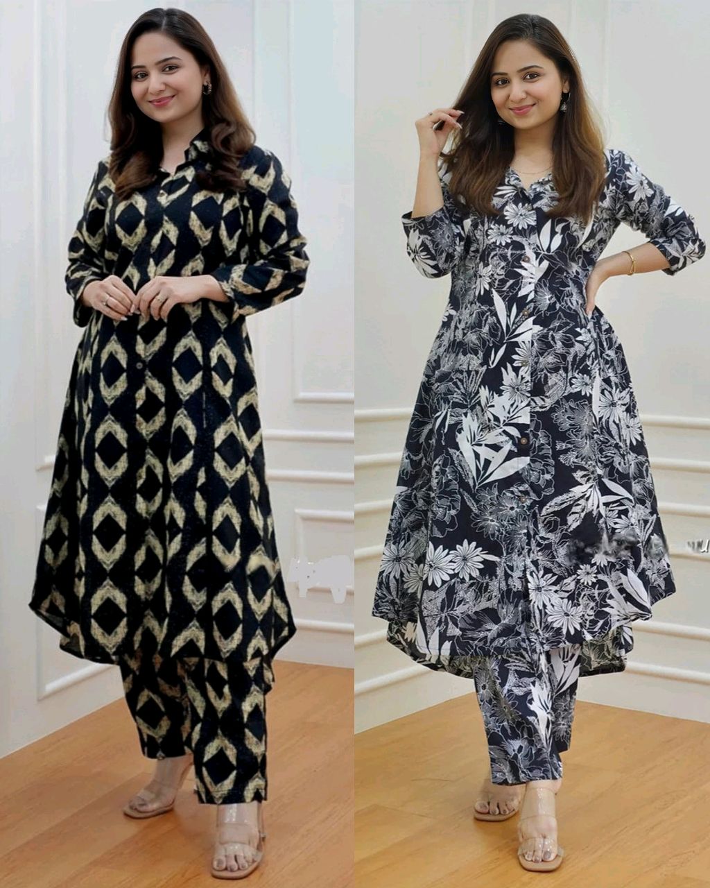 Women's Cotton Floral Printed Kurti And Pant Co-ords Set - Image 4