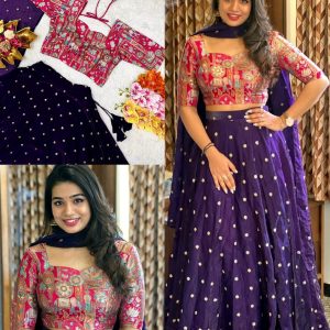 New Launching Top Trending & Most Selling Fully Stitched Soft Fendy Silk Sequins Embroidery Lehenga Beautiful Stitched Blouse –  a perfect fusion of traditional elegance and contemporary style