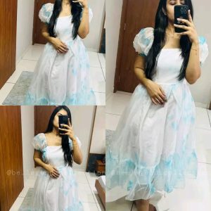 Woman Party Wear Organza One Piece