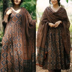 Daily Use College & Office New Design Includes Flared Kurta & Dupatta Set