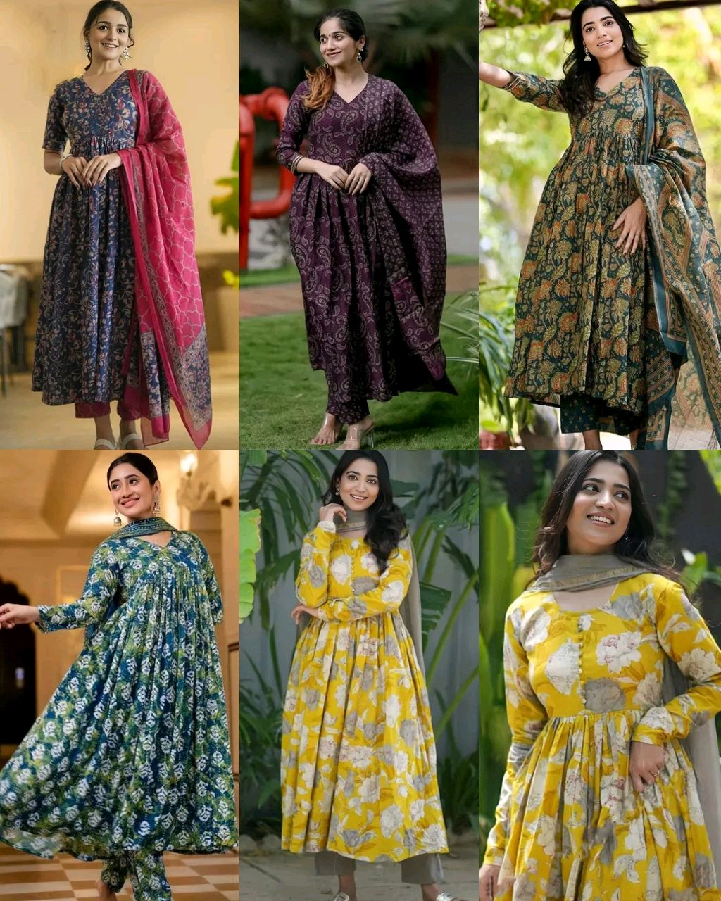 Trendy Women Printed Anarkali Kurta and Pant Set with Dupatta - Image 2