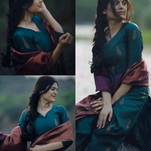 Women Woven Design Jacquard Kurta Bottom Set With Dupatta