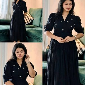 Pretty Gown With Beautiful Handwork Motifs