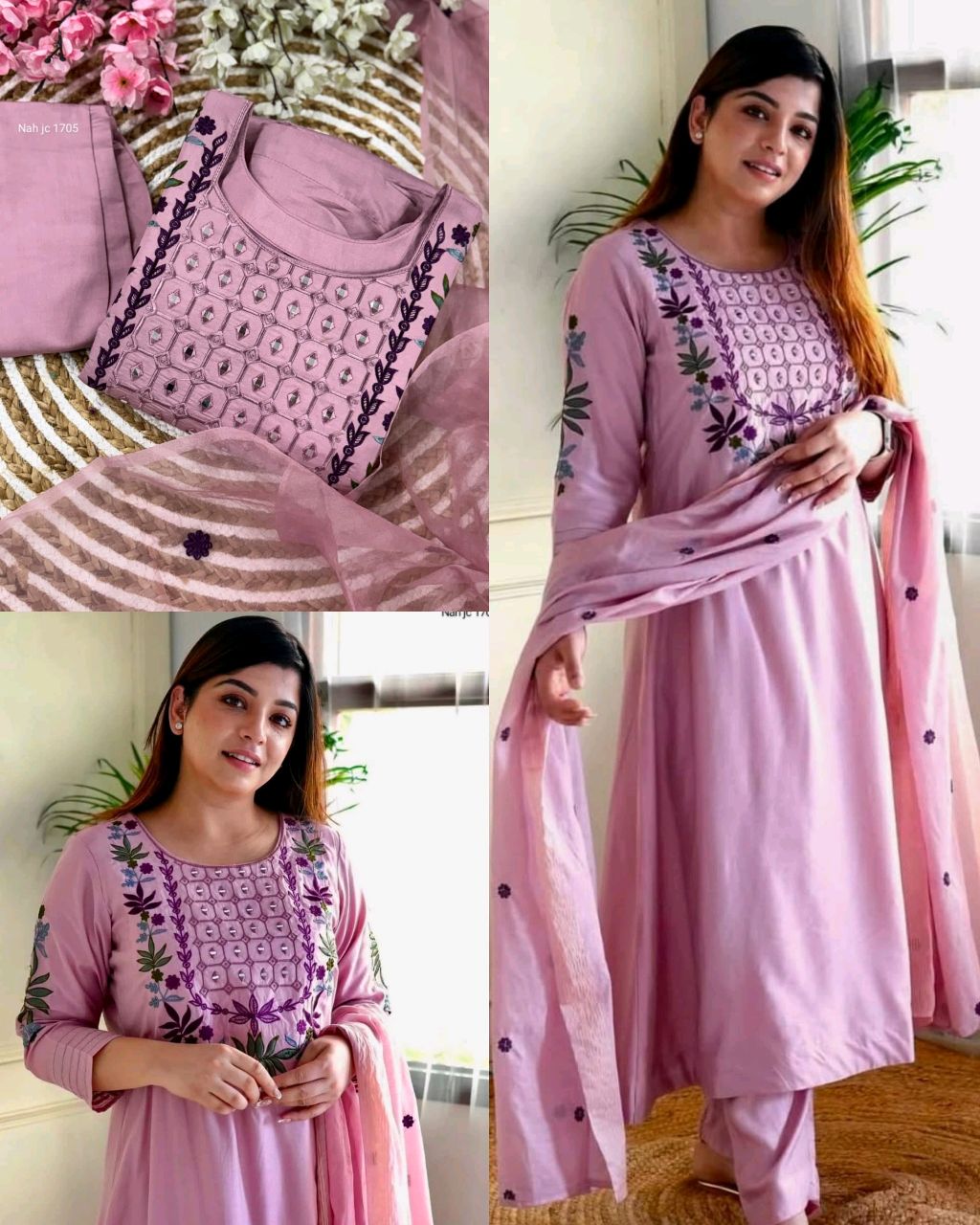 This top made from Chanderi silk With Attractive Goergeous Embroidery work And Organza Duptta