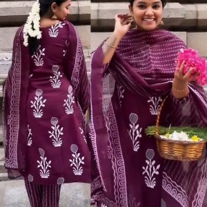 WOMEN KURTA SET WITH EMRODARY WORK DUPATA PRINTED FANCY KURTI WITH BOTTOM