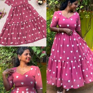 Trendy Fashionable Heart Printed Dresses