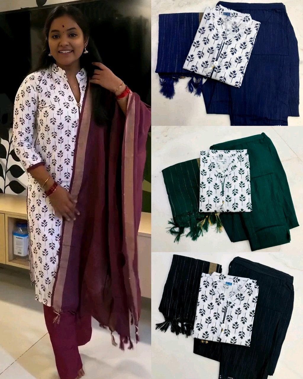 Daily college & office wear Cotton Kurta Set For Womens - Image 3