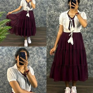 Trendy Stylish Coat With Gown