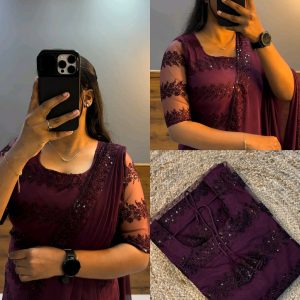 Trendy Net Embroidered kurti + dupata