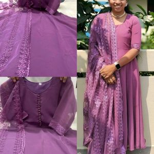 Trendy Net with sequence Embroidery work Kurti With Dupatta