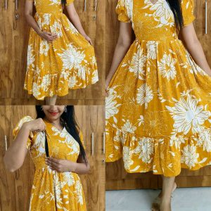 Feeding Frock PURE crushed wrinkle delta premium