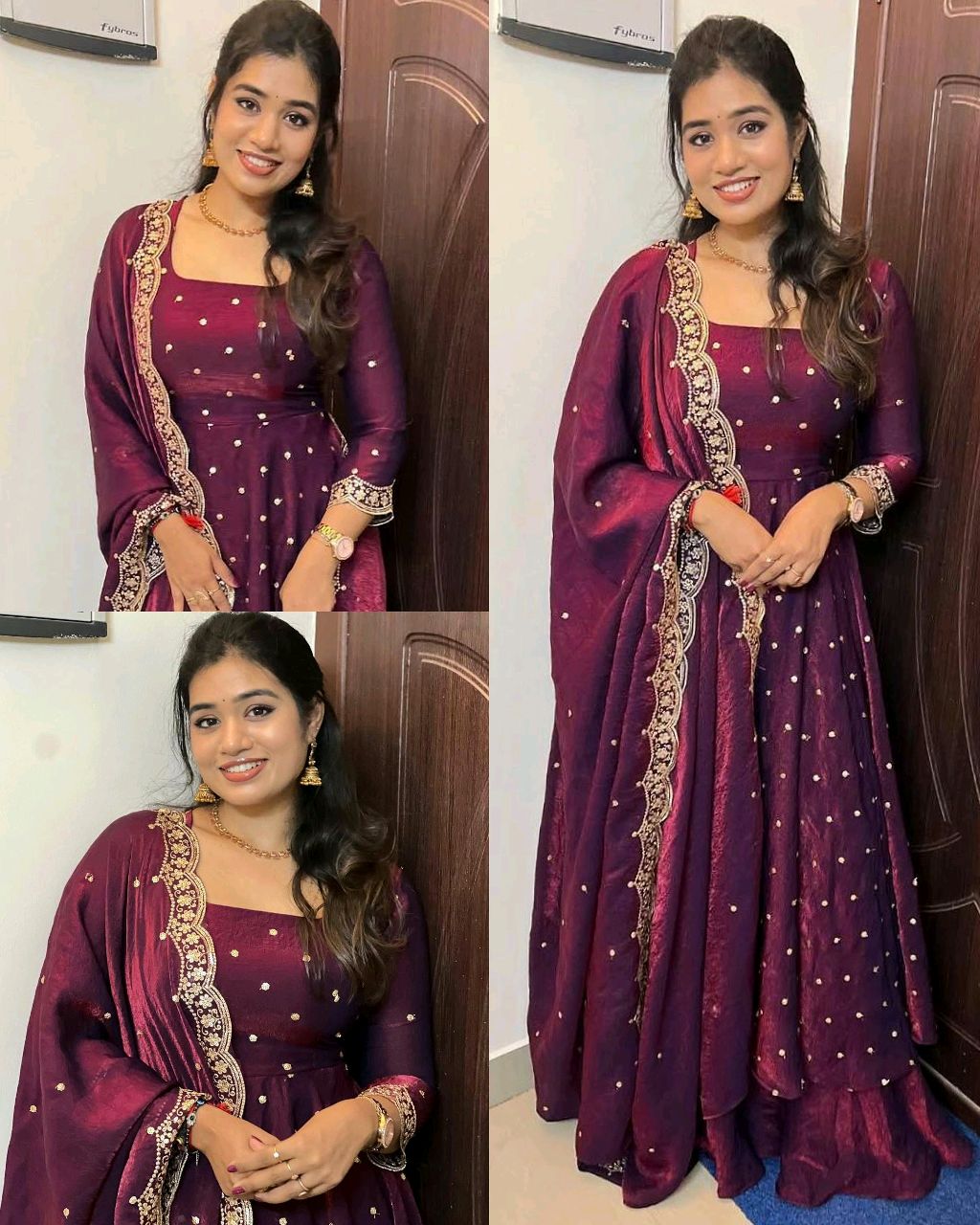 New Launching the most trending Beautiful Soft Space Silk Sequins Embroidery Gown With Dupatta